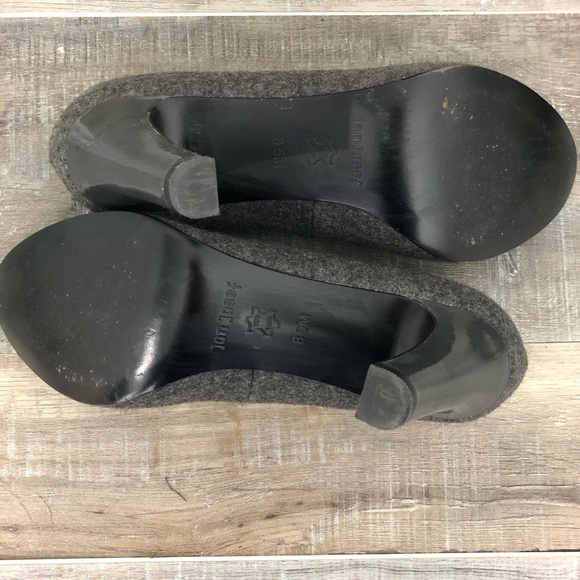 Jon Josef Gray Fabric Patent Leather Dress Pumps Size 8.5 - Picture 9 of 10